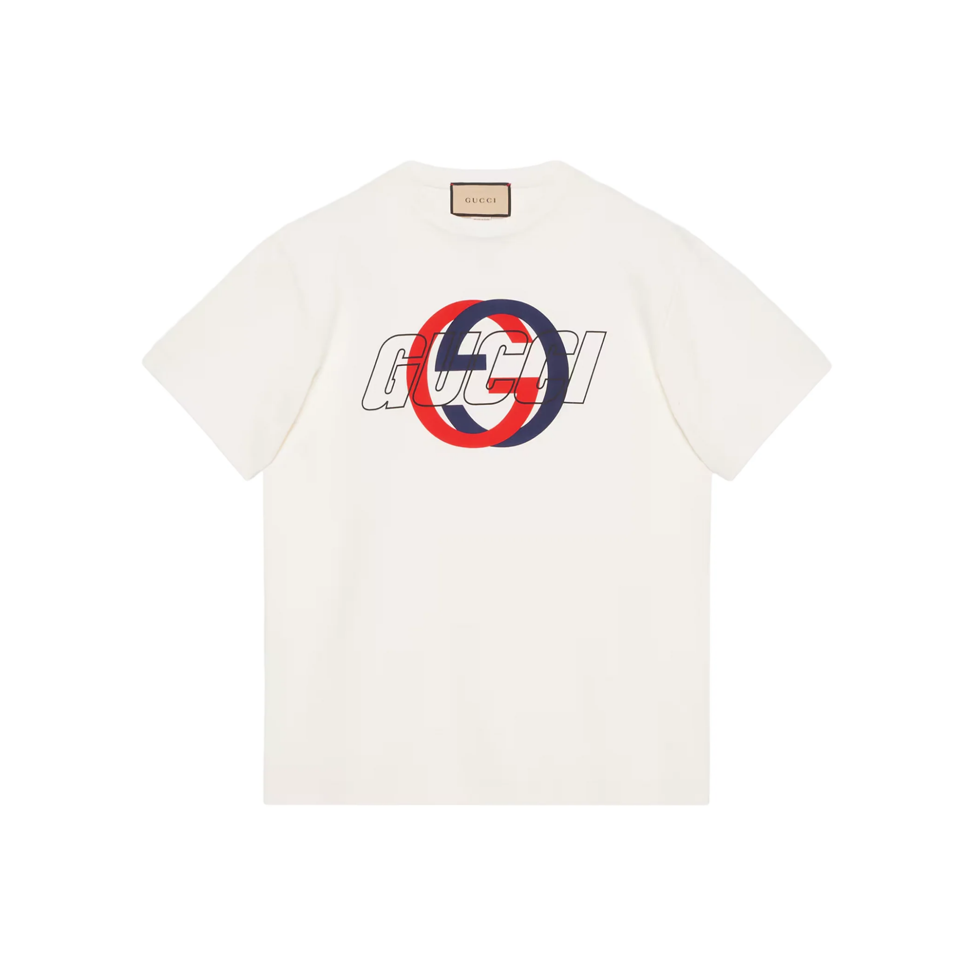 Gucci Cotton Jersey Printed T-Shirt Off White Front