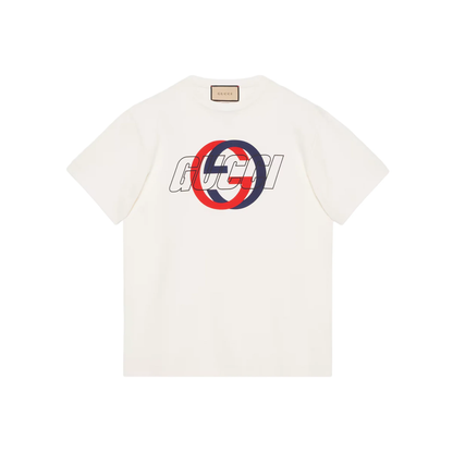 Gucci Cotton Jersey Printed T-Shirt Off White Front