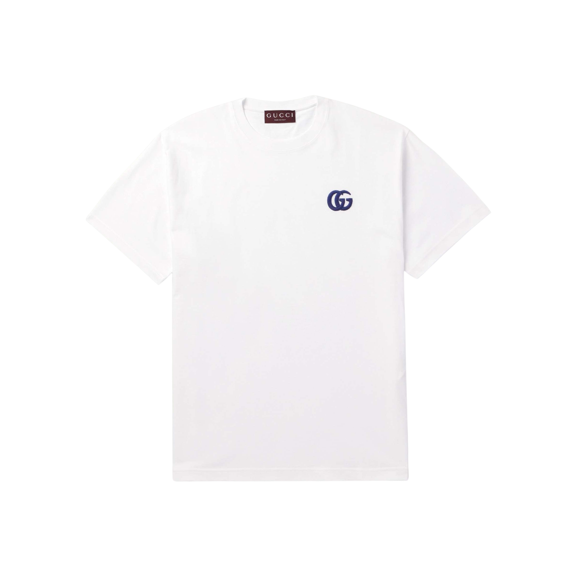 Gucci GG Embroidered Logo Tee White Front