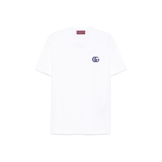 Gucci GG Embroidered Logo Tee White Front