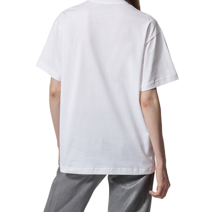 Gucci Logo Print Cotton T-Shirt White Model Back