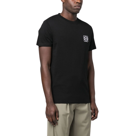 Loewe Logo Embroidered Tee Black Model Front