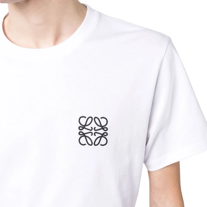 Loewe Logo Embroidered Tee White Front Logo