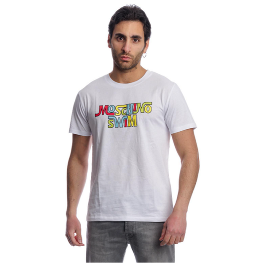 Moschino Swim Printing Tee White Model Front