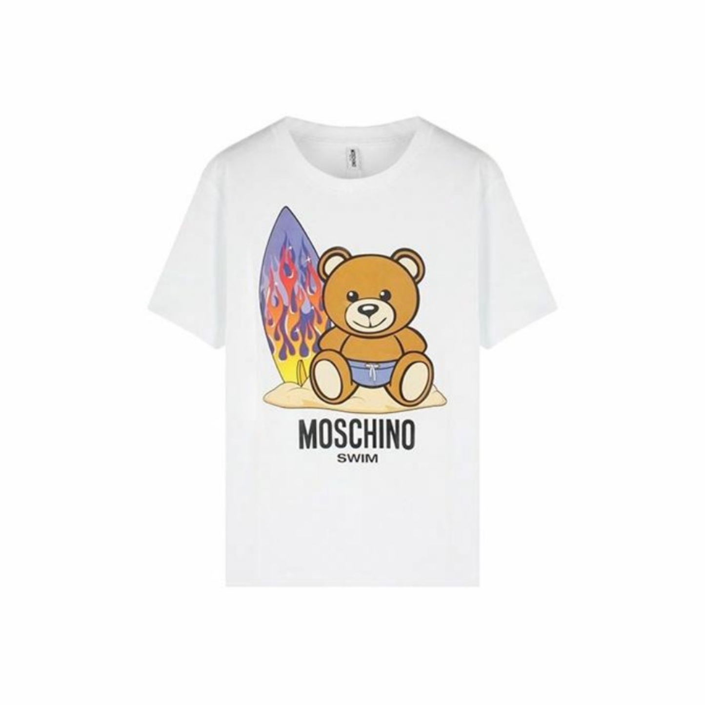 Moschino Swim Surfboard Tee White Front