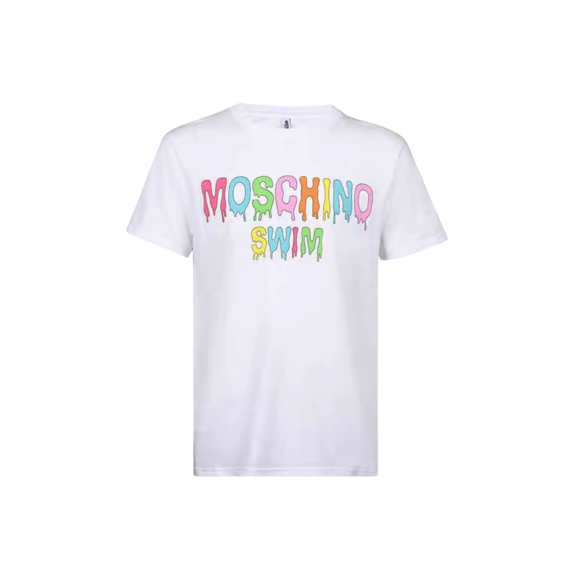 Moschino Swim Multicolor Logo Tee White Front