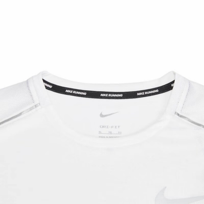 Nike Dri-Fit Miler Tee White AJ7566-100 Front Label