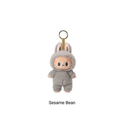 POP MART LABUBU THE MONSTERS - Exciting Macarons Vinyl Face Doll Pendant Keychain (Version 1) Sesame Bean