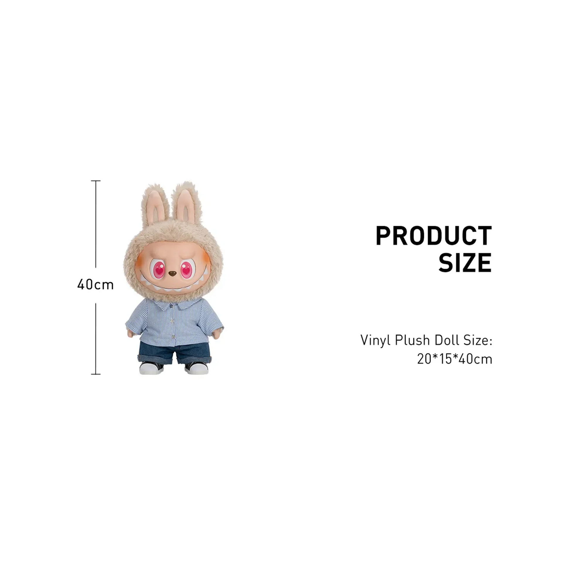 POP MART LABUBU THE MONSTERS FLIP WITH ME - Vinyl Plush Doll Product Size