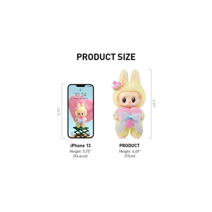 POP MART LABUBU THE MONSTERS Let's Checkmate Series - Vinyl Plush Hanging Card Product Size