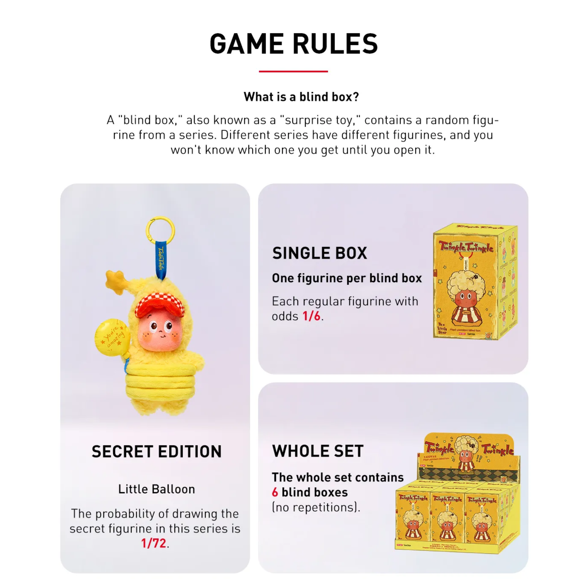 POP MART Twinkle Twinkle Be a Little Star Series - Plush Pendant Blind Box Game Rules