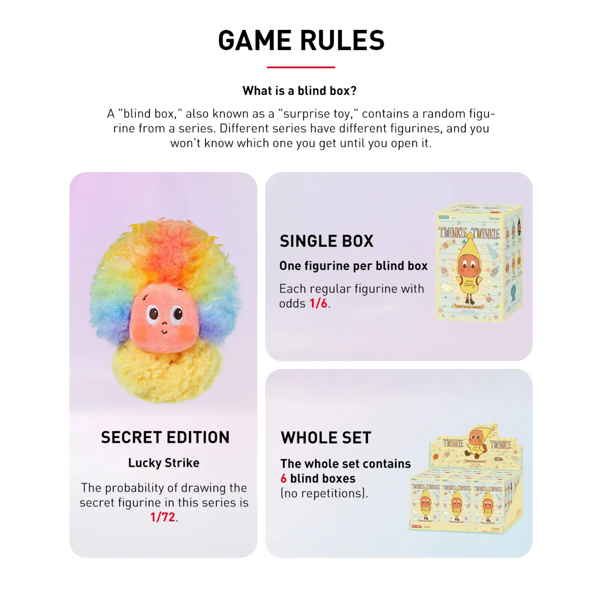 Pop Mart Twinkle Twinkle Sweet Dreams Forecast Series - Plush Pendant Blind Box Game Rules