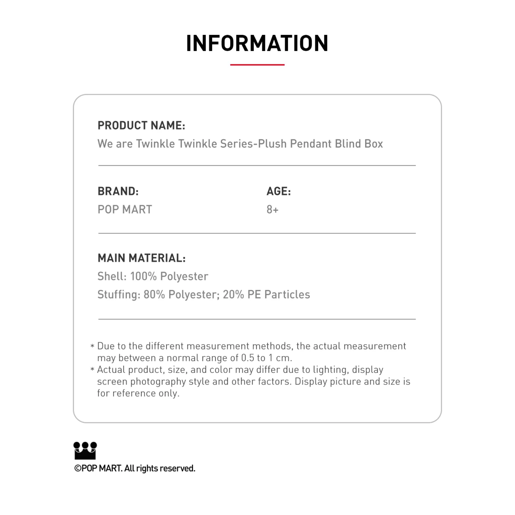 POP MART We are Twinkle Twinkle Series - Plush Pendant Blind Box Information