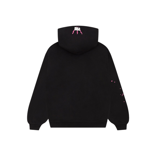 Sp5der Angel Number Hoodie Black Back