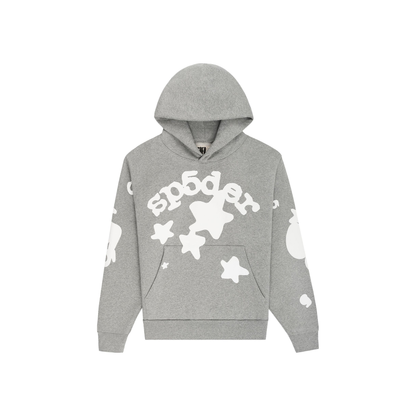 Sp5der Beluga Hoodie Dark Heather Grey Front