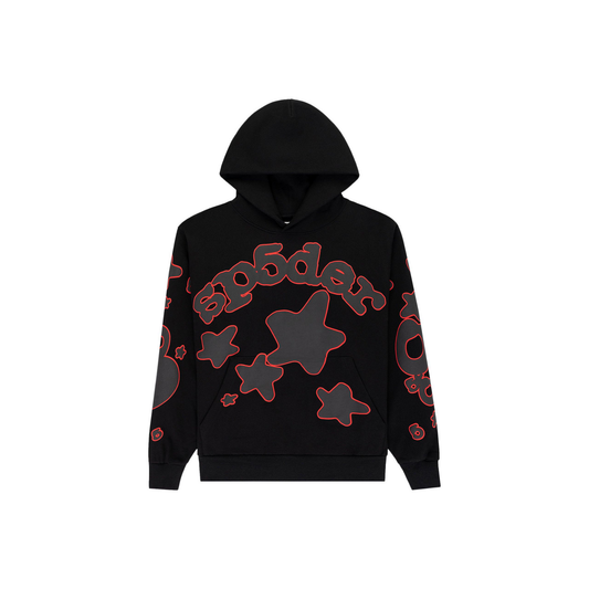Sp5der Beluga Outline Hoodie Black Front