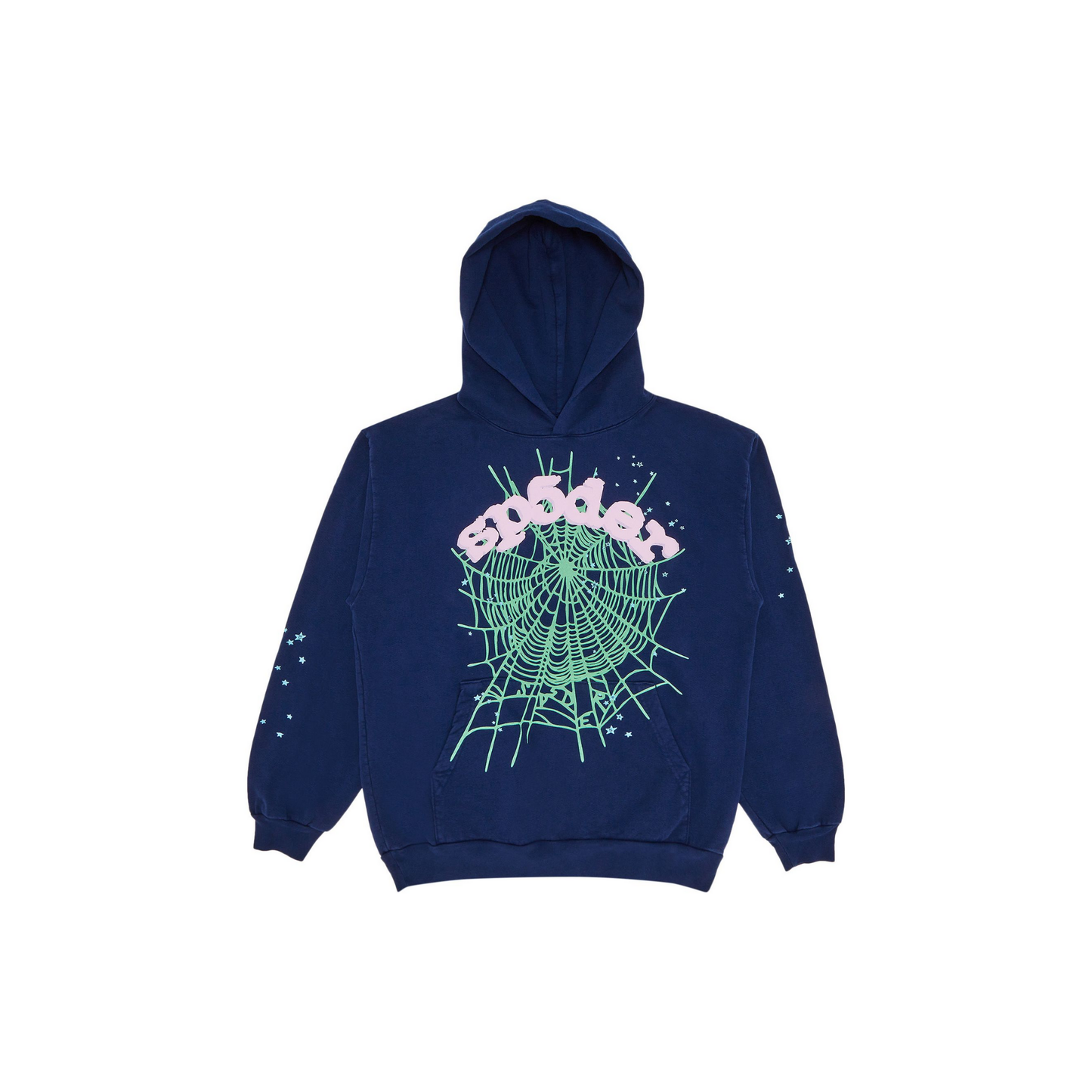 Sp5der OG Web Hoodie Navy Front