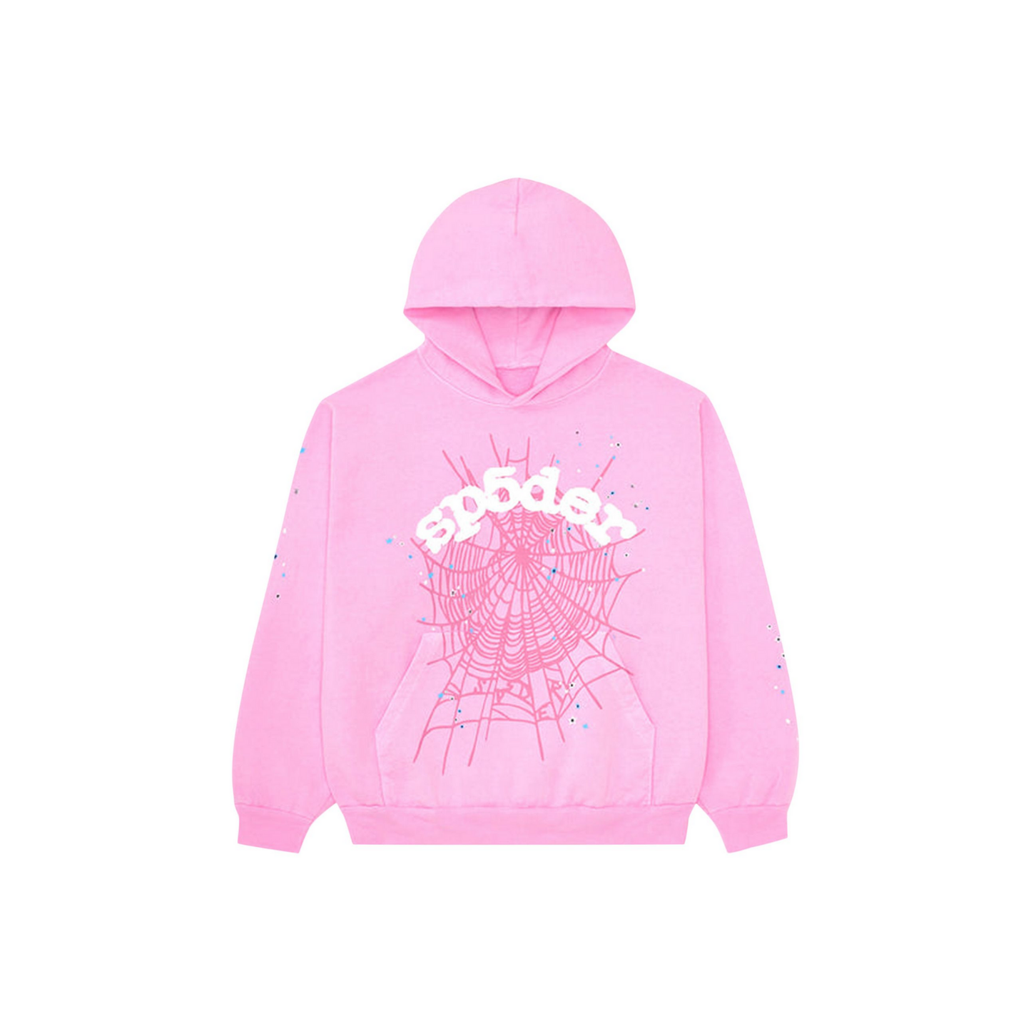 Sp5der OG Web Hoodie Pink Front
