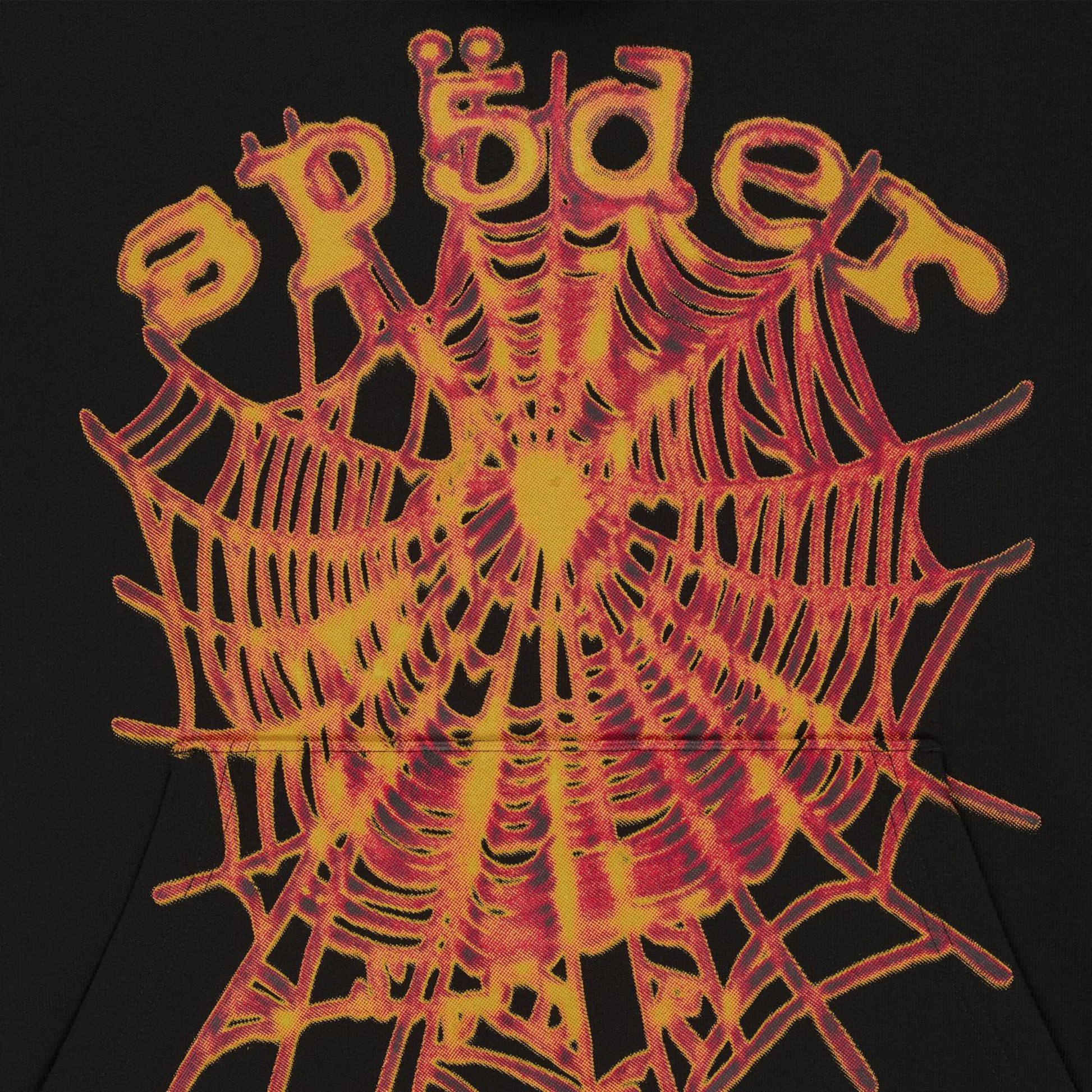 Sp5der OG Web V2 Hoodie Black Front Logo