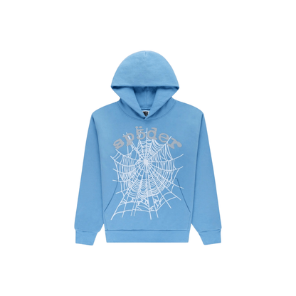 Sp5der OG Web V2 Hoodie Dusty Blue Front