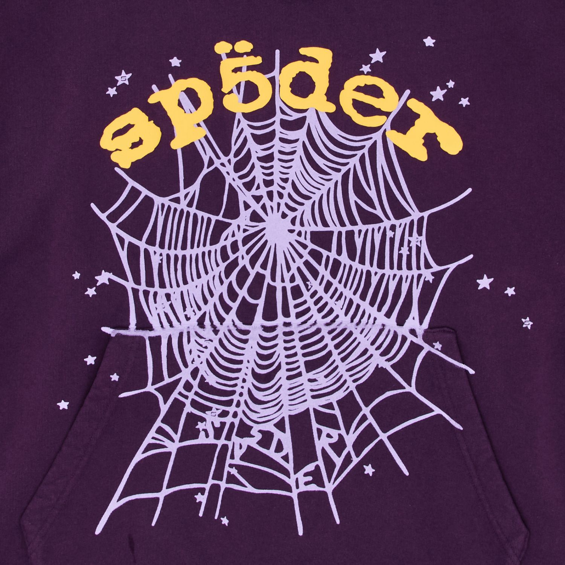 Sp5der OG Web V2 Hoodie Purple Front Logo