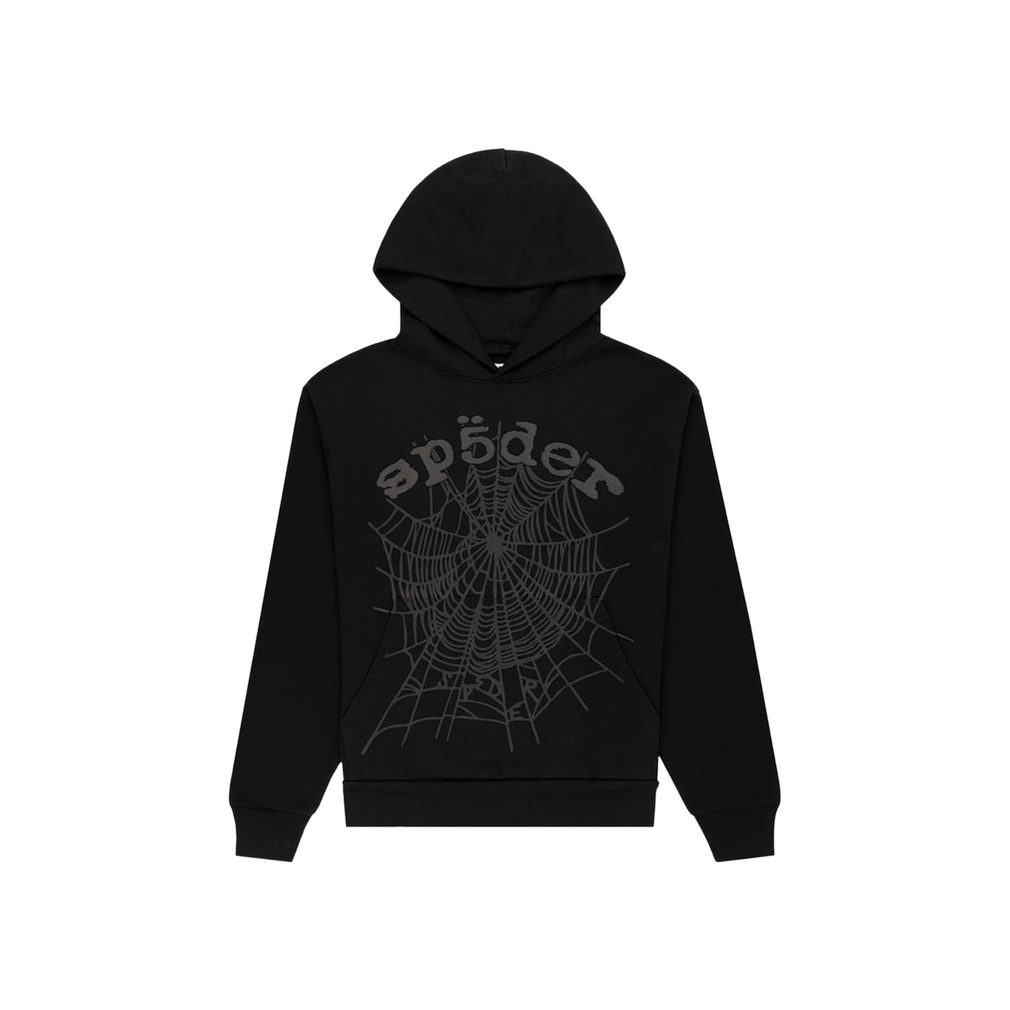 Sp5der Phantom Web Hoodie Black Front