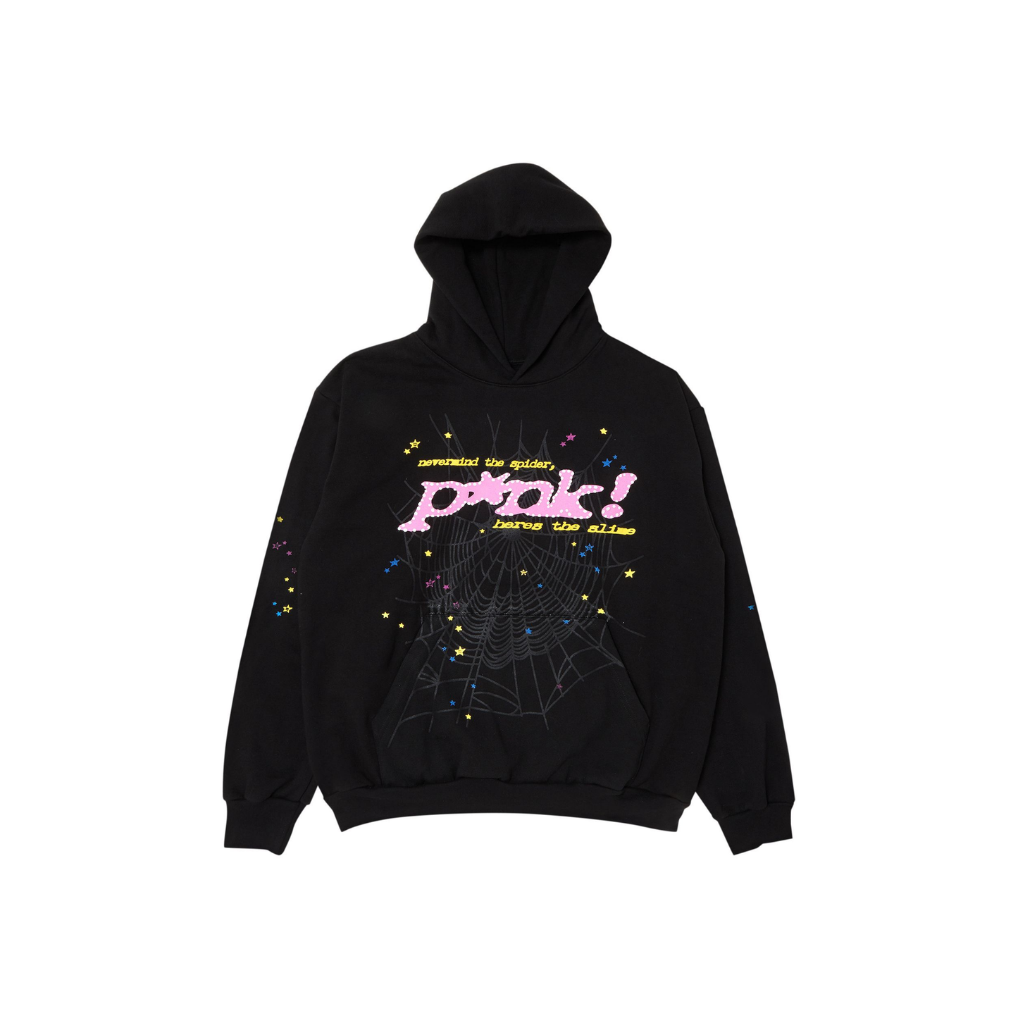 Sp5der P*nk Hoodie Black Front