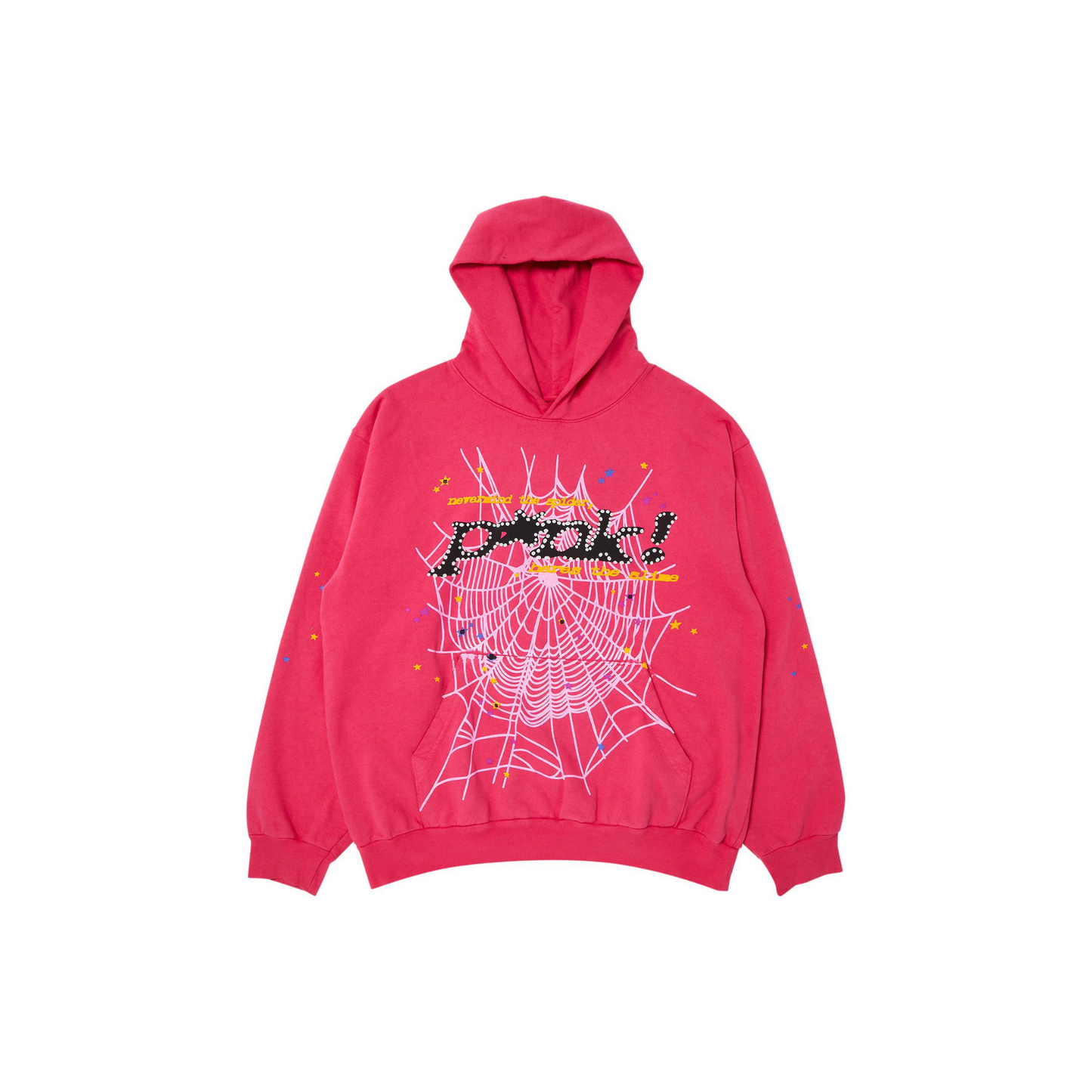 Sp5der P*nk Hoodie Pink Front