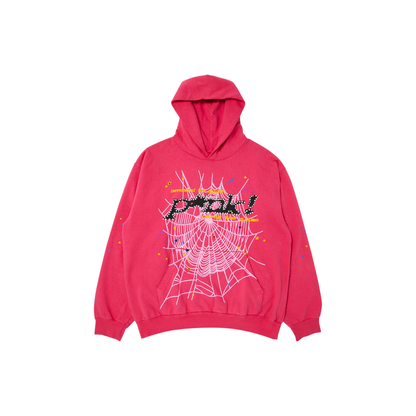 Sp5der P*nk Hoodie Pink Front