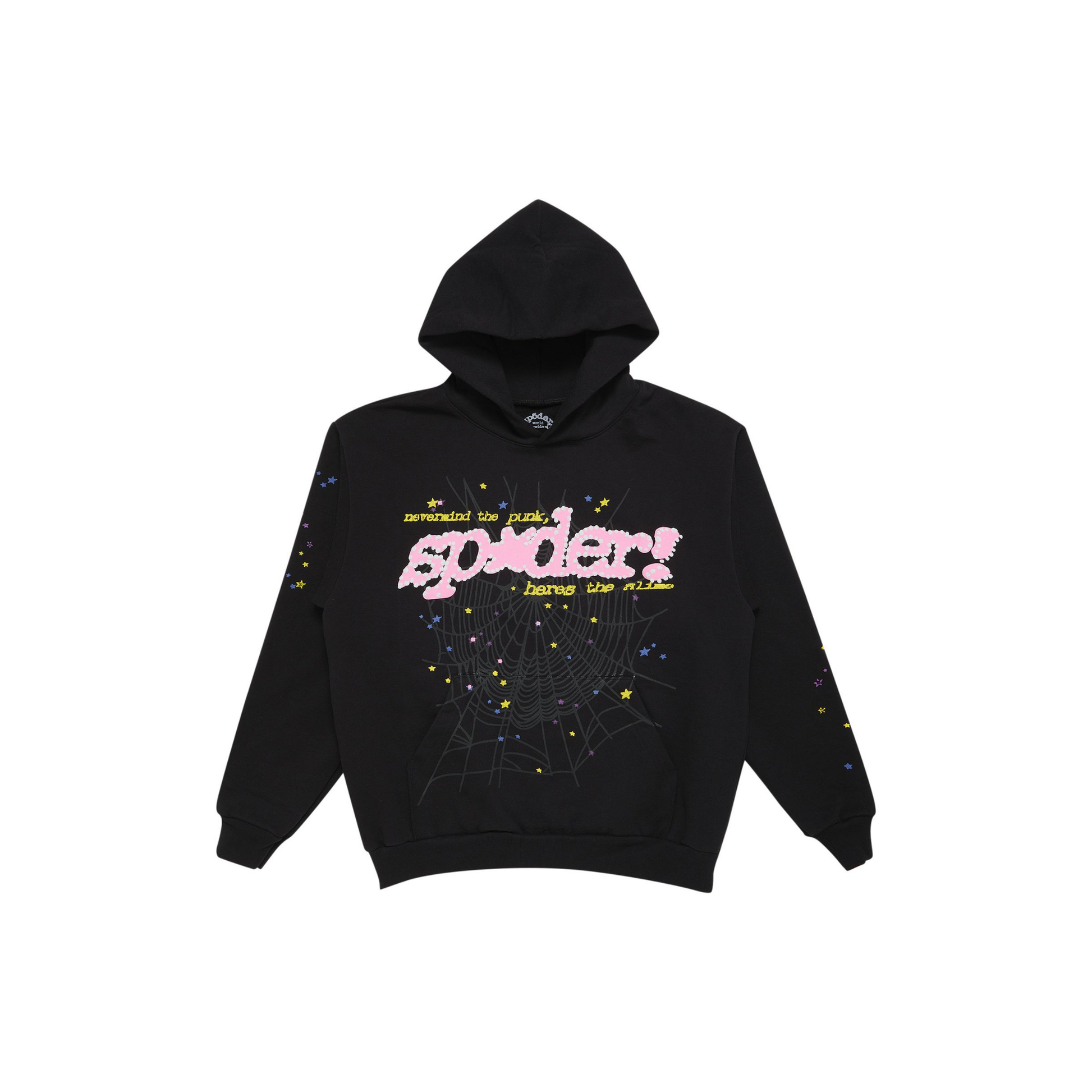 Sp5der P*nk V2 Hoodie Black Front
