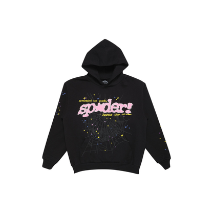 Sp5der P*nk V2 Hoodie Black Front