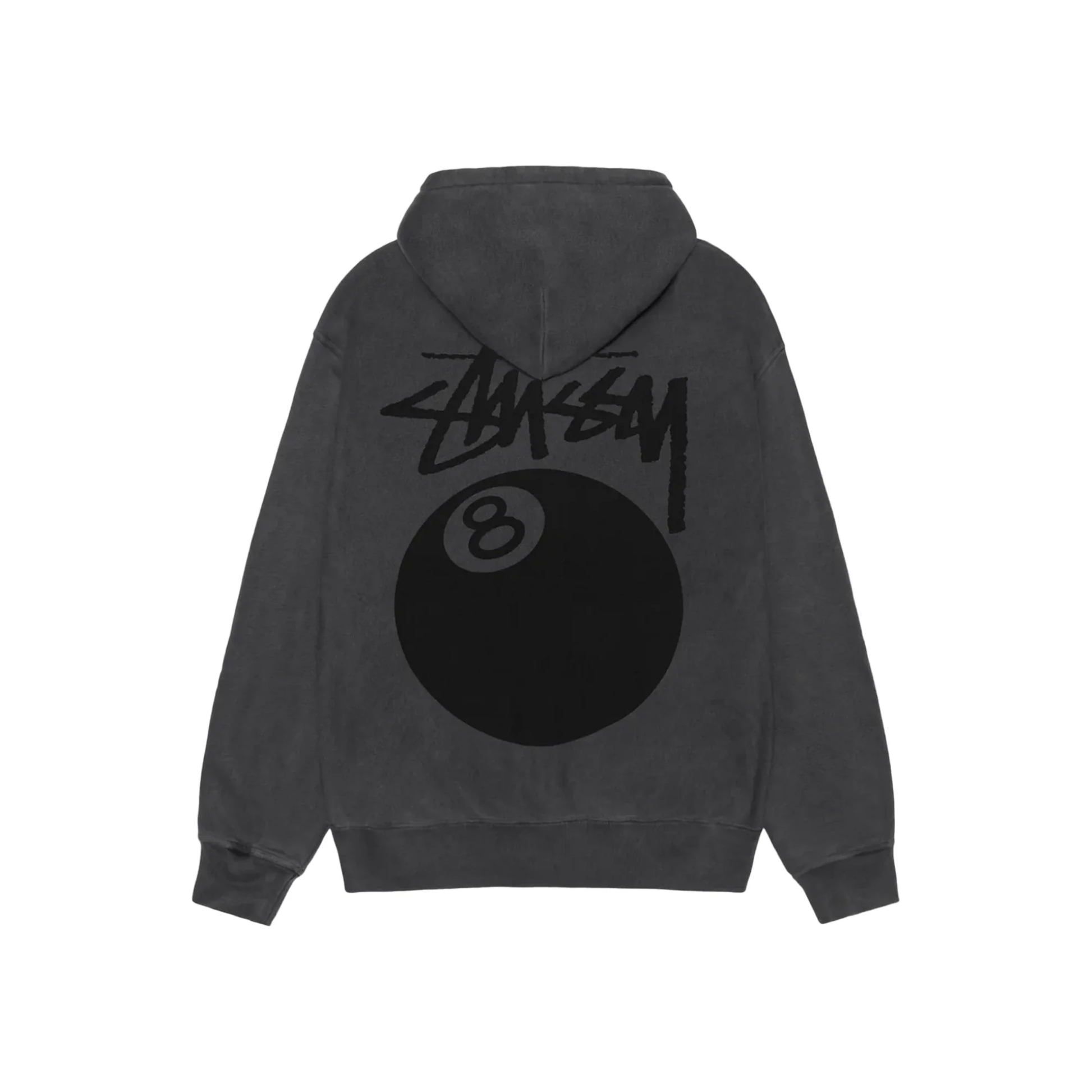 Stüssy 8 Ball Pigment Dyed Zip Hoodie Black Back