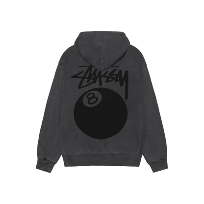 Stüssy 8 Ball Pigment Dyed Zip Hoodie Black Back
