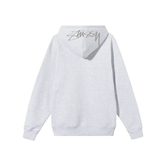 Stüssy Back Hood Applique Hoodie Ash Heather Back