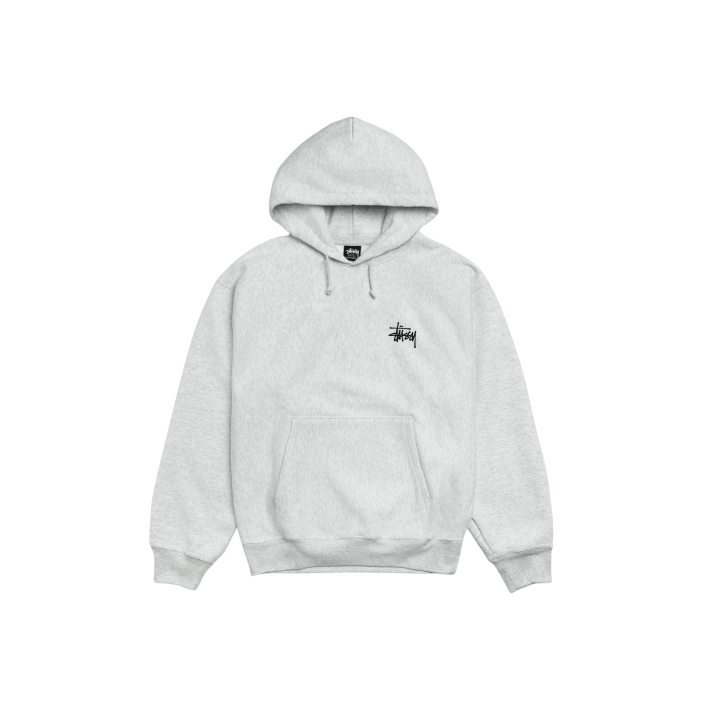 Stüssy Basic Hoodie Ash Heather Front