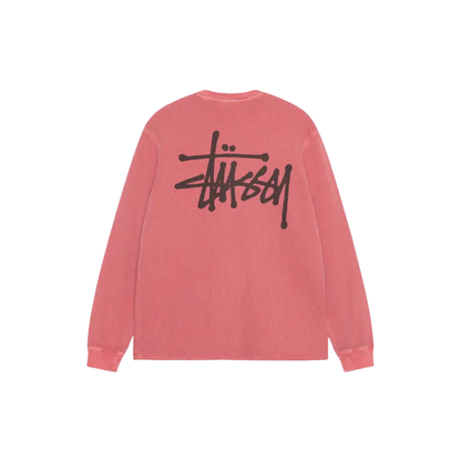 Stüssy Basic Stock Long Sleeve Thermal Berry Back