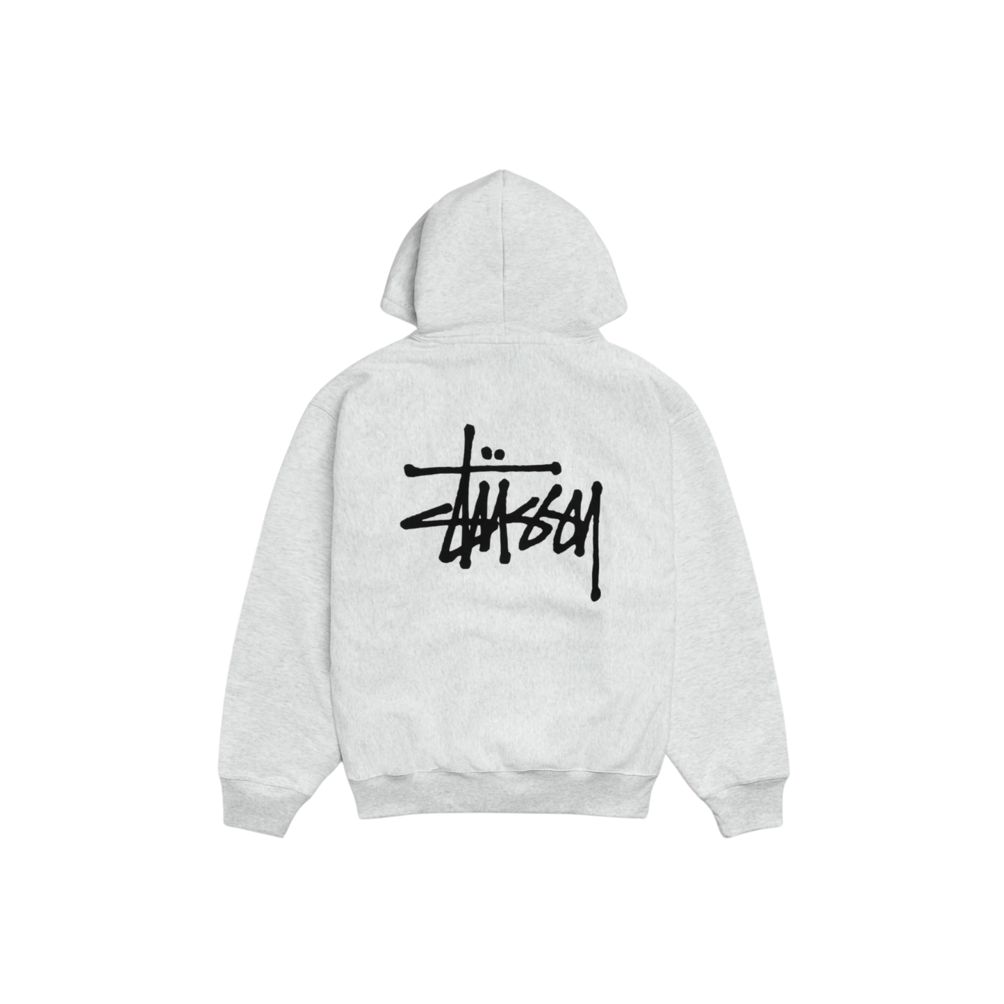 Stüssy Basic Zip Hoodie Ash Heather Back