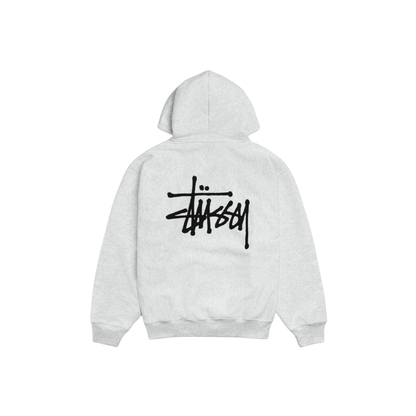 Stüssy Basic Zip Hoodie Ash Heather Back