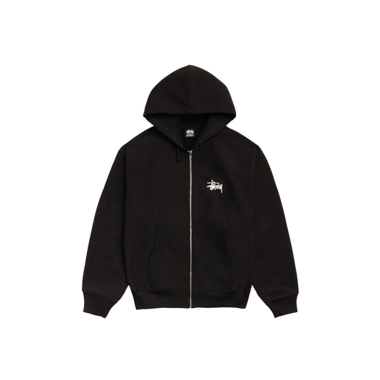Stüssy Basic Zip Hoodie Black Front