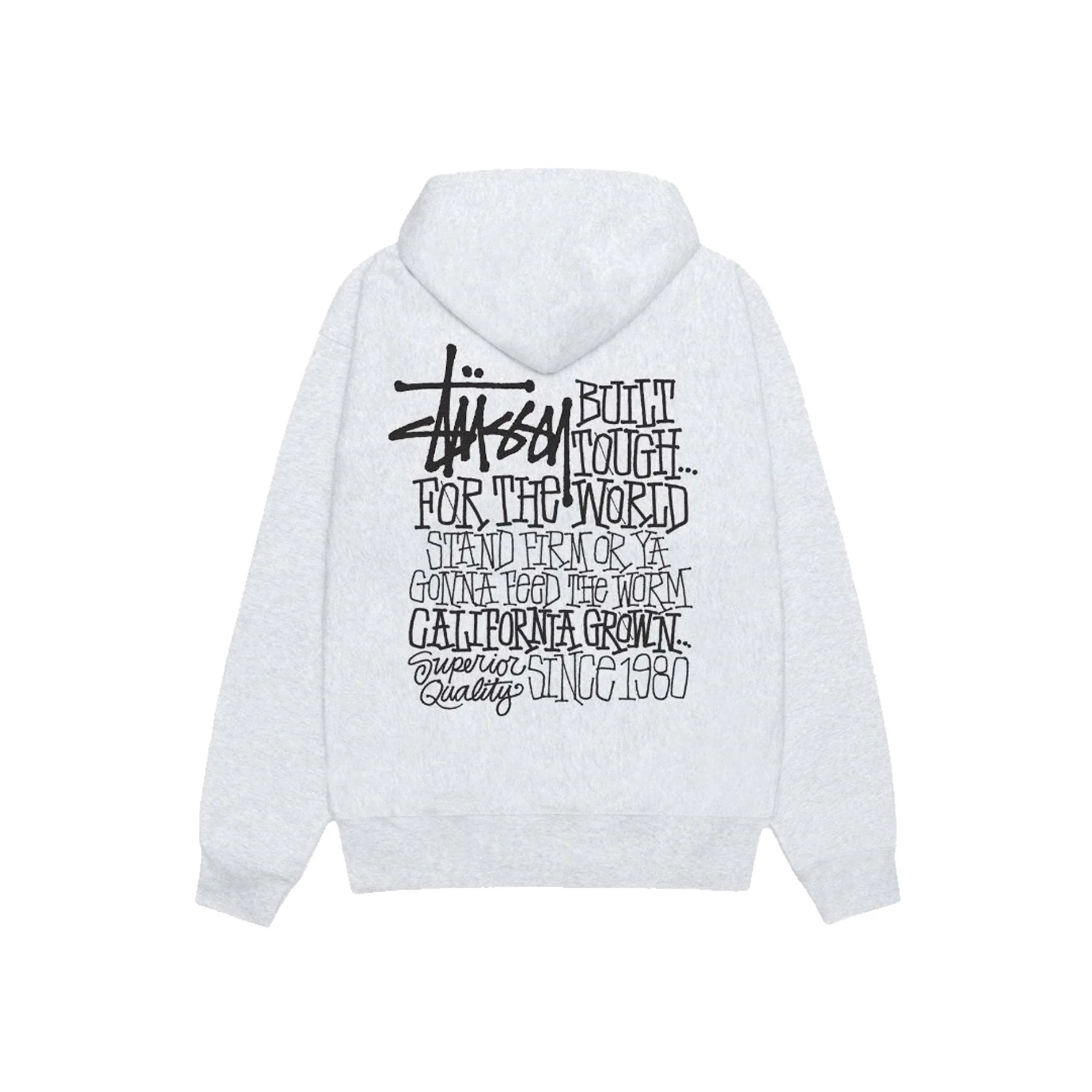 Stüssy California Grown Hoodie Ash Heather Back
