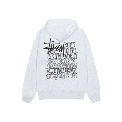 Stüssy California Grown Hoodie Ash Heather Back