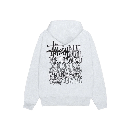 Stüssy California Grown Hoodie Ash Heather Back