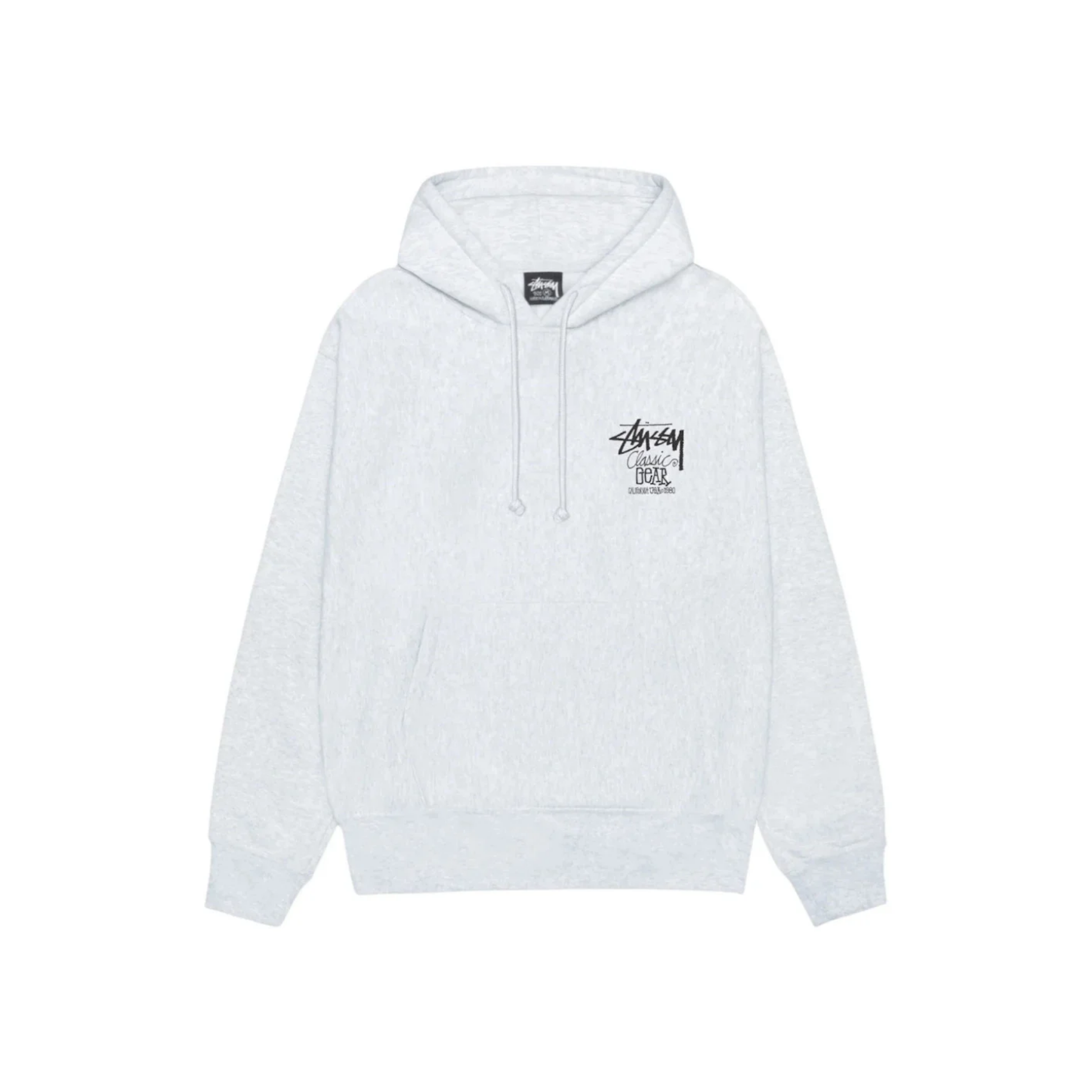 Stüssy Classic Gear Hoodie Ash Heather Front