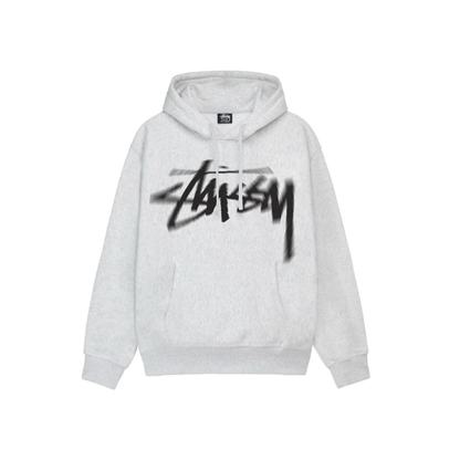 Stüssy Dizzy Stock Hoodie Ash Heather Front