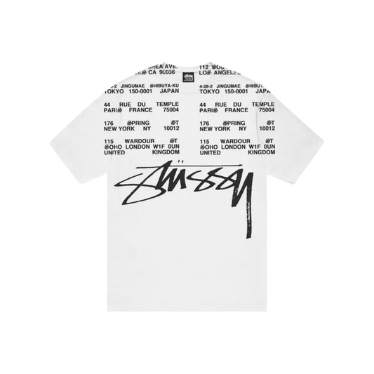 Stüssy Locations Pigment Dyed Tee White Front