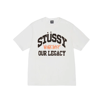 Stüssy Our Legacy Collegiate Pigment Dyed Tee White Front