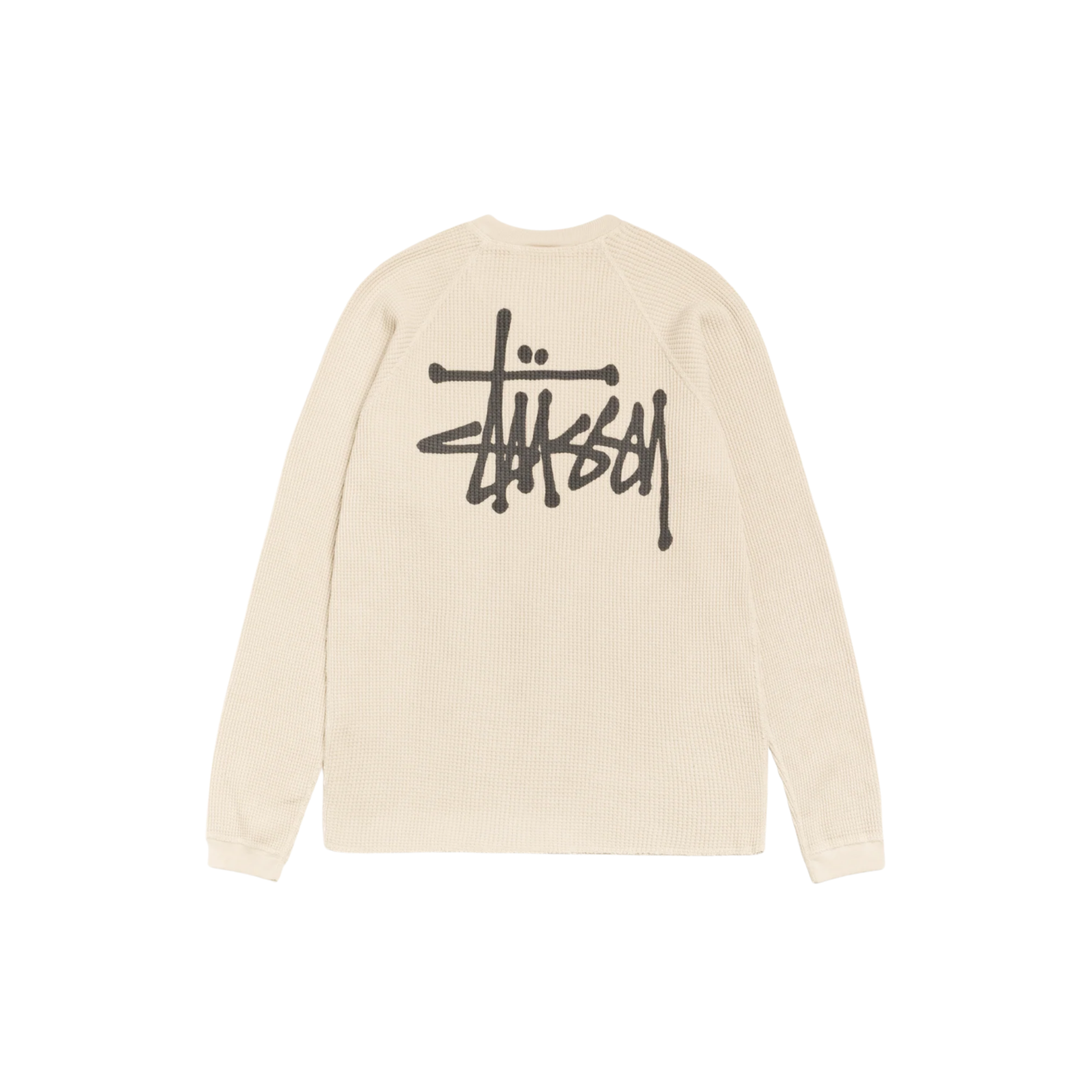Stüssy Raglan Thermal Long Sleeve Crew Bone Back