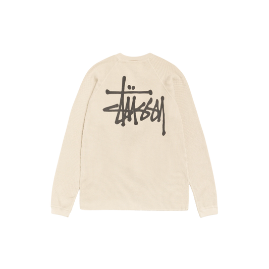 Stüssy Raglan Thermal Long Sleeve Crew Bone Back
