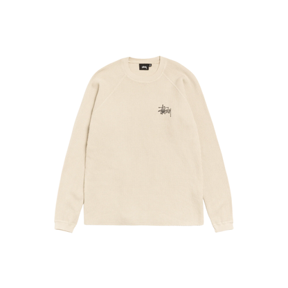 Stüssy Raglan Thermal Long Sleeve Crew Bone Front