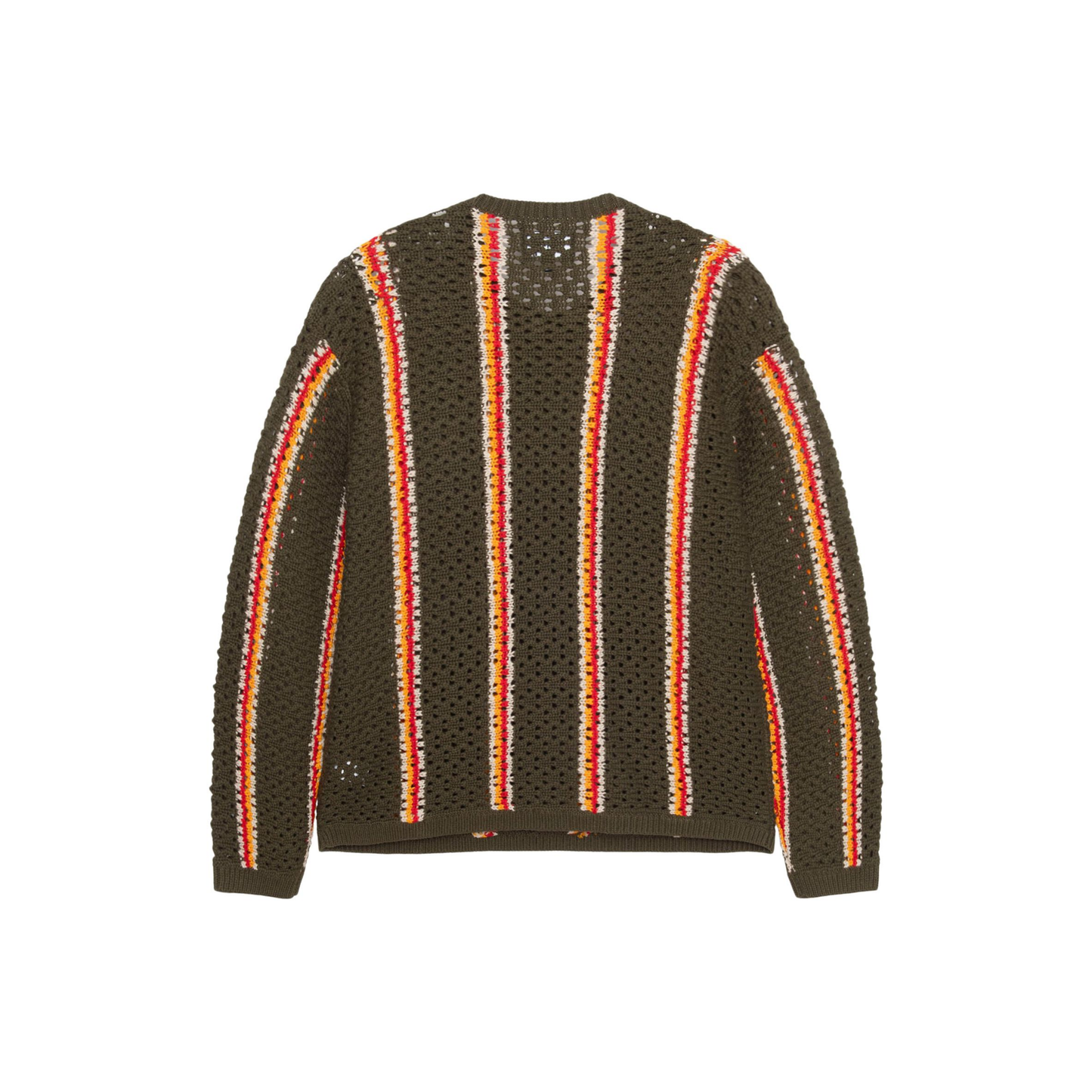 Stüssy x Patta Striped Loose Gauge Sweater Olive Back